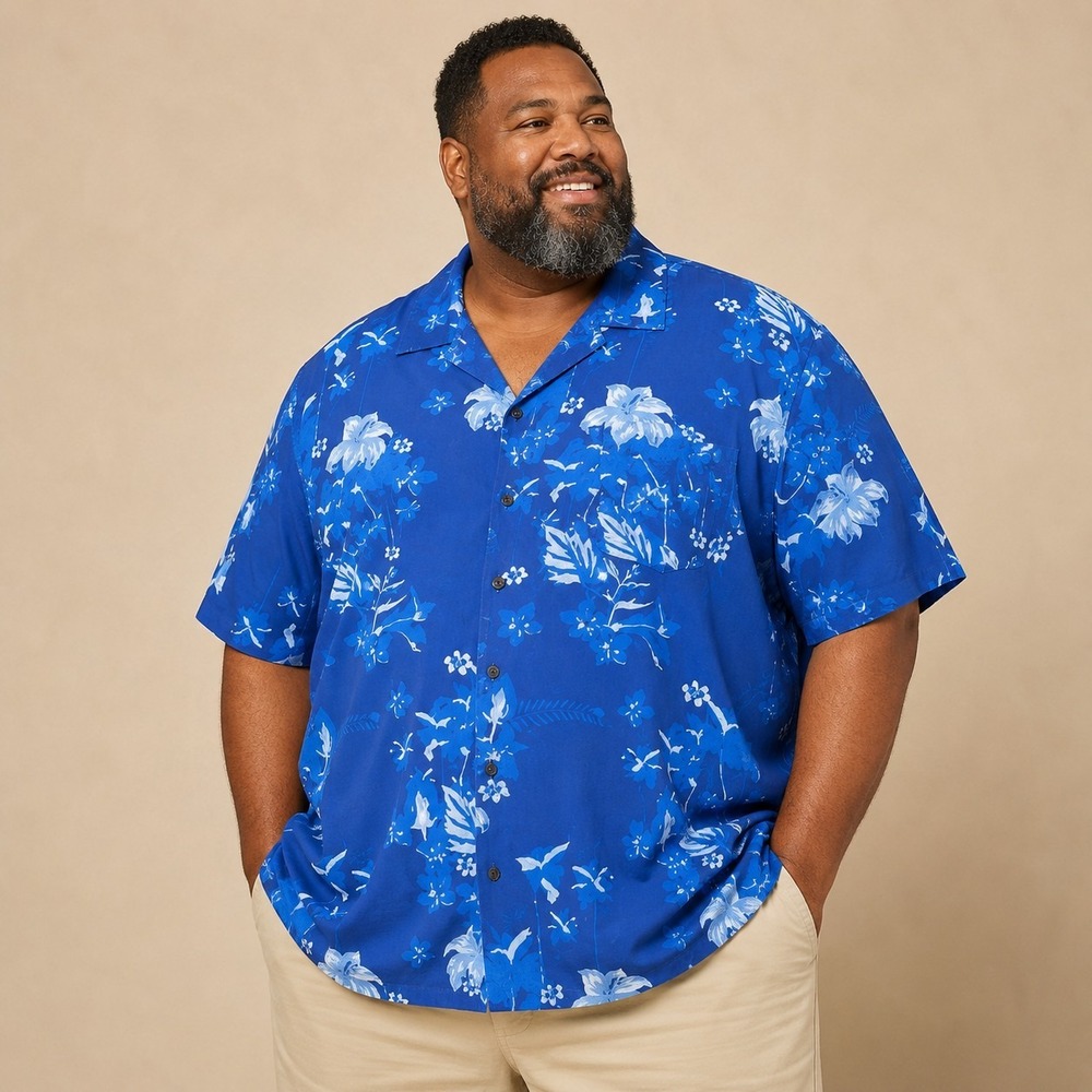 Ocean & Coast Hawaiian Camp Shirt Men's 3XL Tropical Coastal Dadcore Resort Y2K